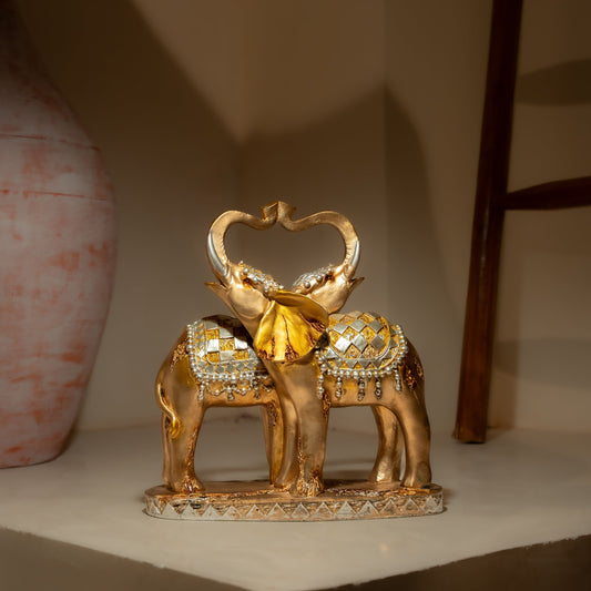 Antique Raised Trunk Elephant Pair – Symbol of Power & Positivity