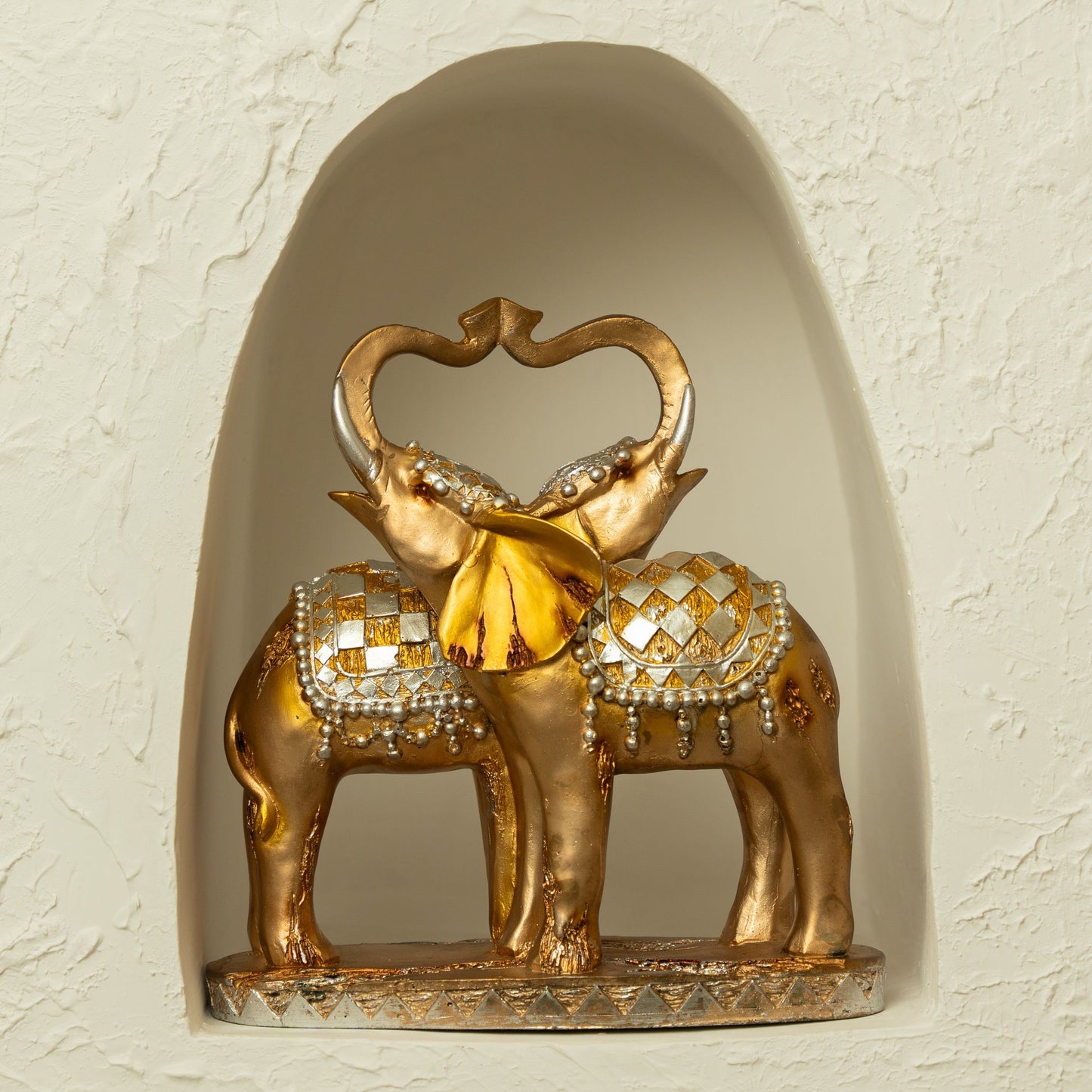 Antique Raised Trunk Elephant Pair – Symbol of Power & Positivity