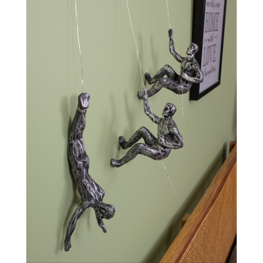 Rock Climbing Men Sculpture Wall Hanging - madsbox