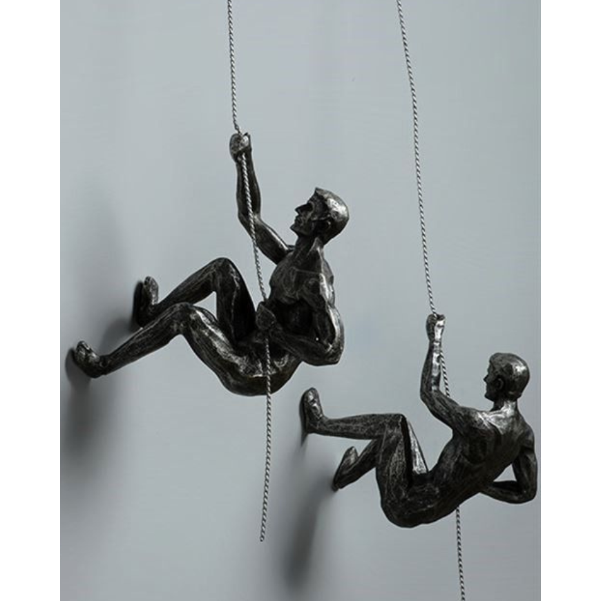 Rock Climbing Men Sculpture Wall Hanging - madsbox