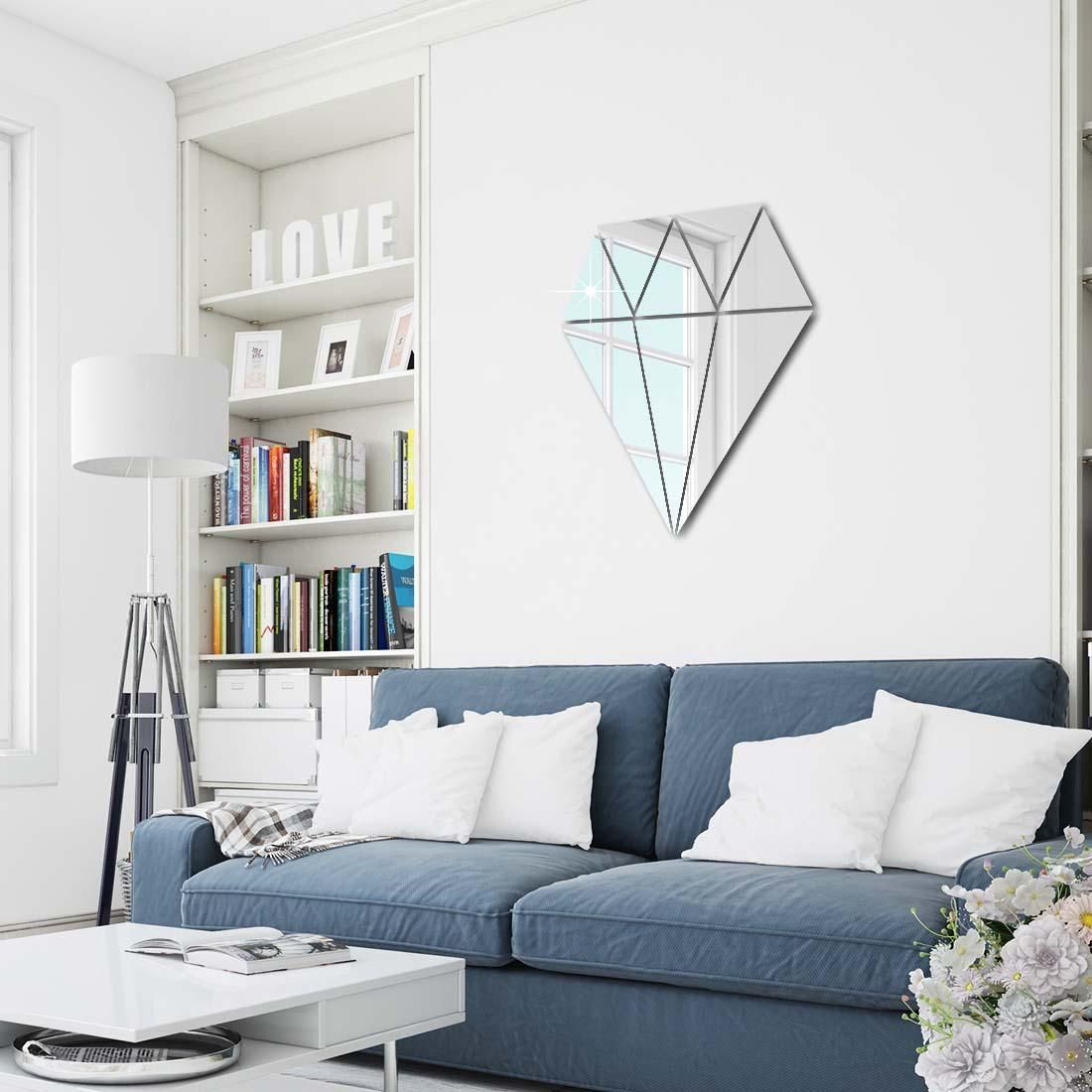 Acrylic Diamond Mirror Wall Stickers β Elegant Geometric Decor