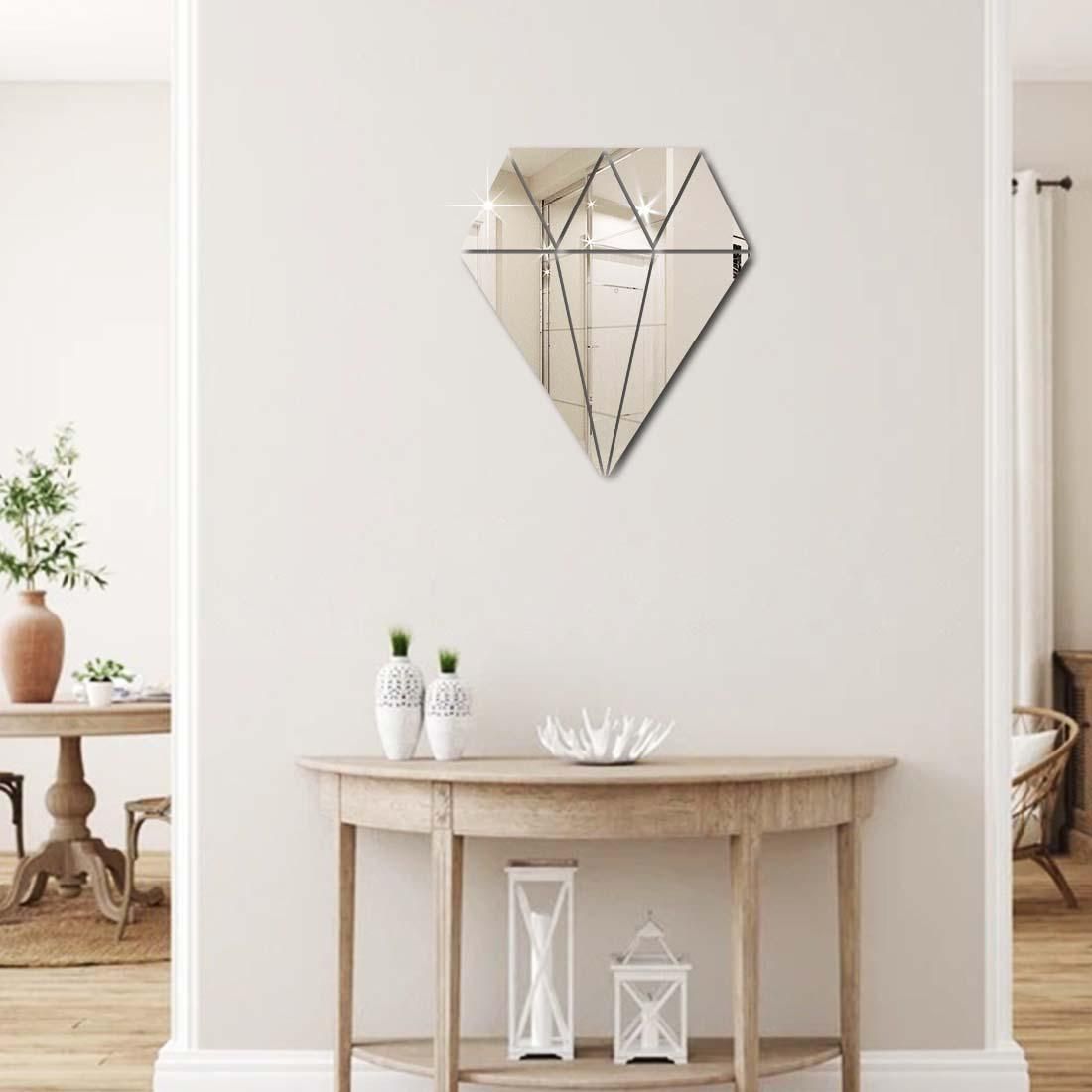 Acrylic Diamond Mirror Wall Stickers β Elegant Geometric Decor