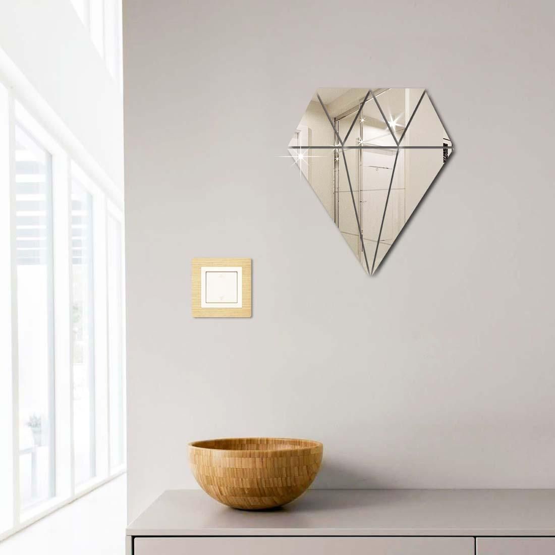 Acrylic Diamond Mirror Wall Stickers β Elegant Geometric Decor