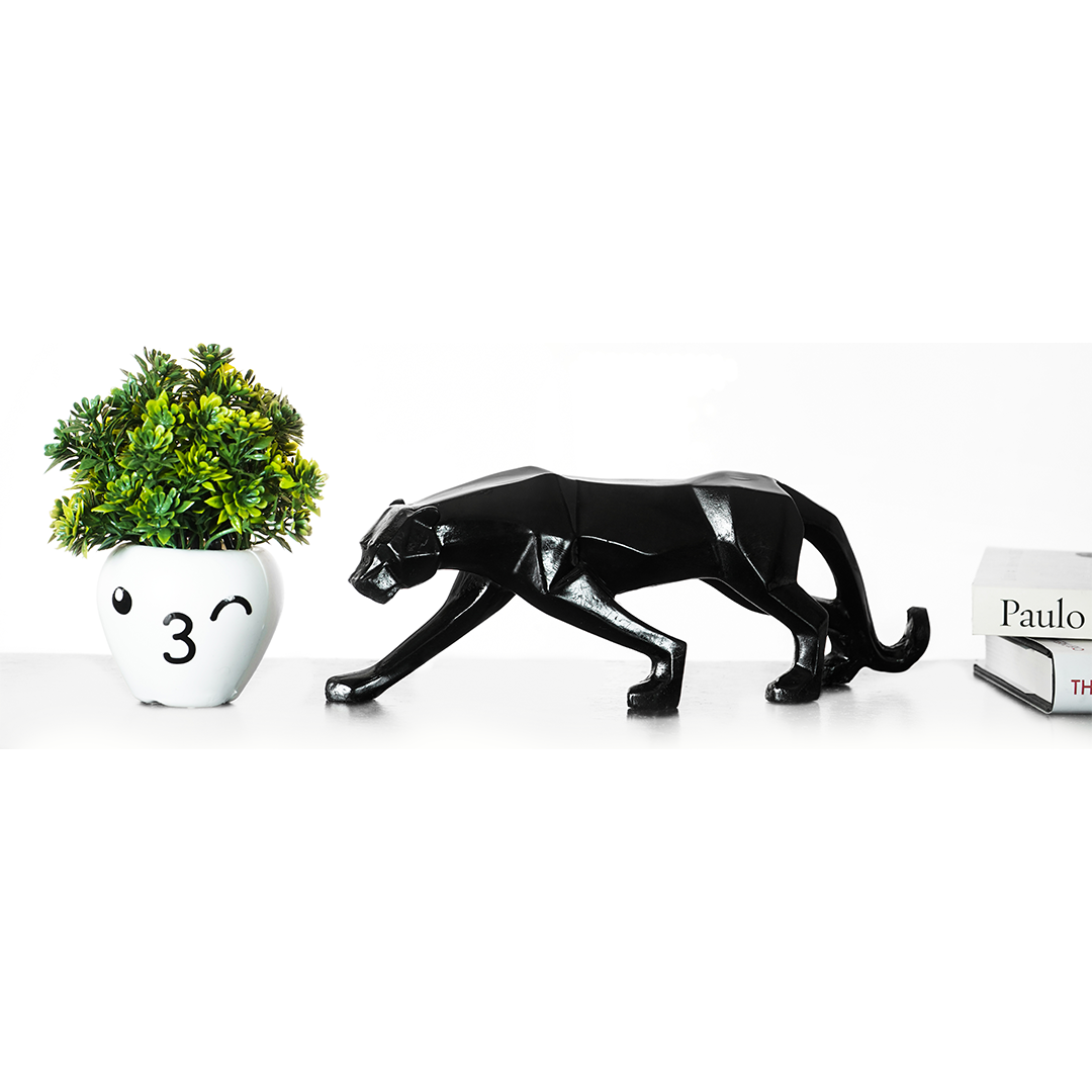 Modern Art Geometric Panther Statue