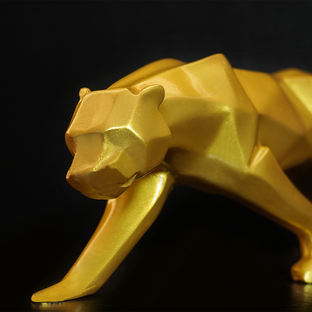 Modern Art Geometric Panther Statue - madsbox