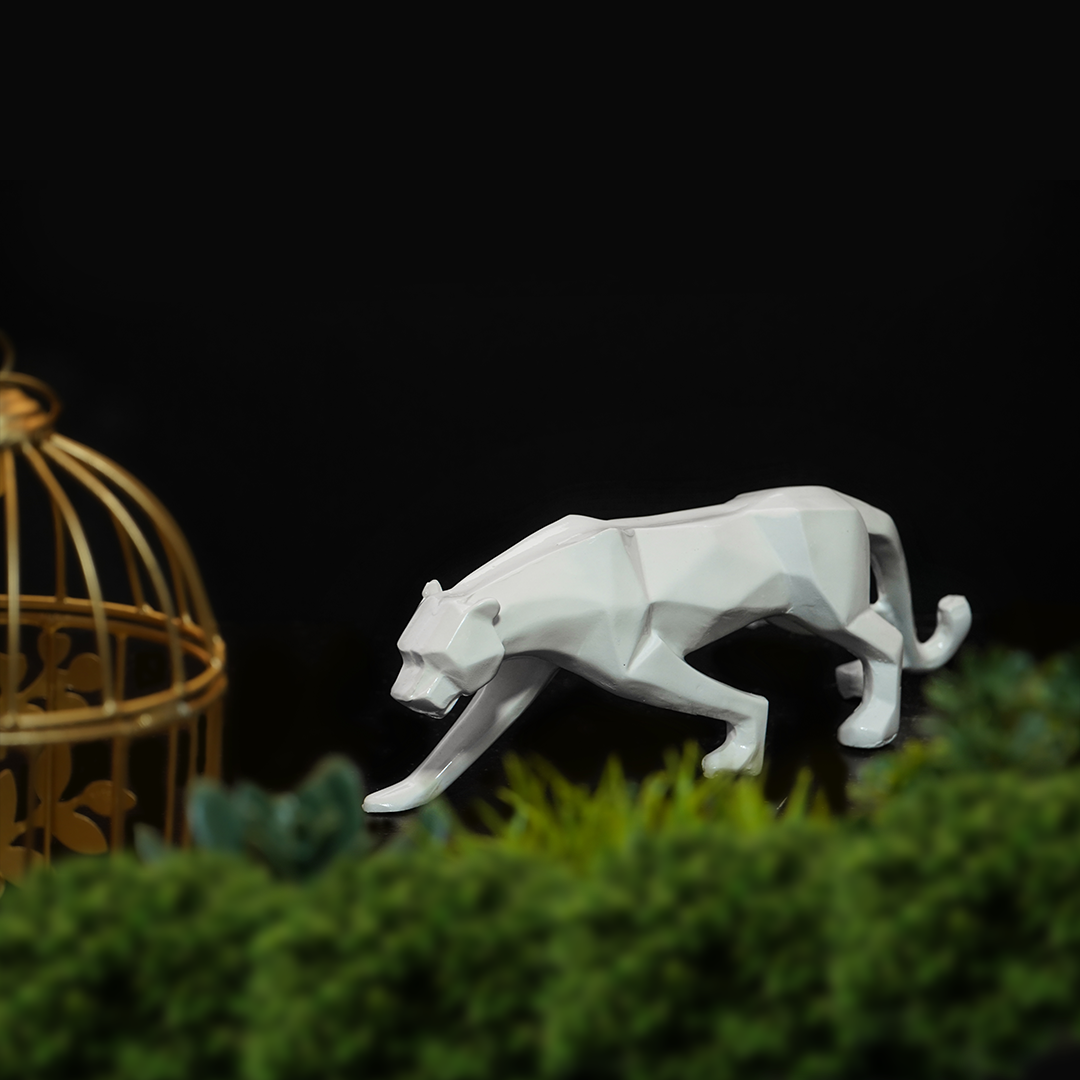Modern Art Geometric Panther Statue - madsbox