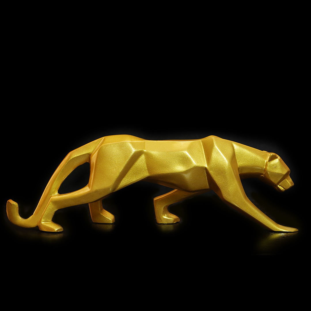 Modern Art Geometric Panther Statue - madsbox