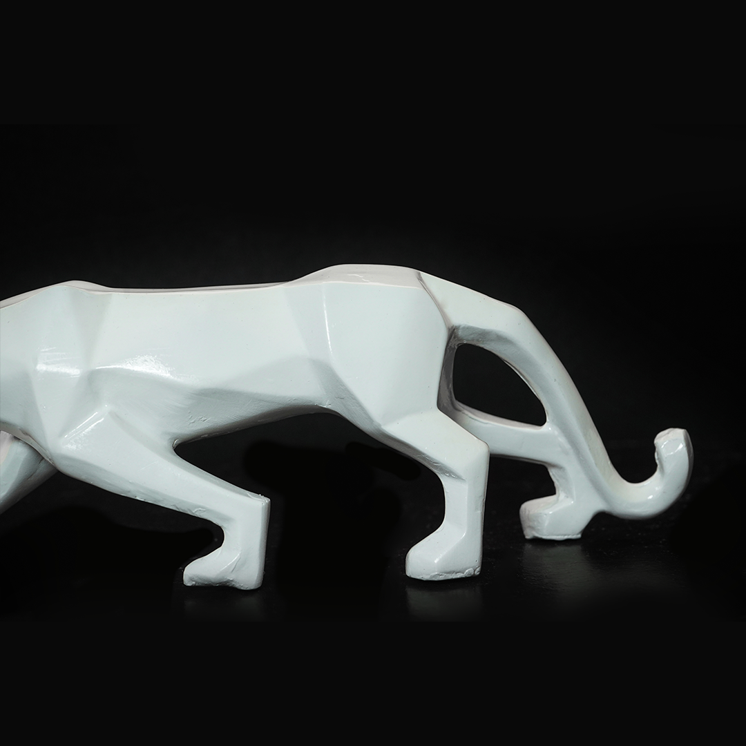Modern Art Geometric Panther Statue - madsbox