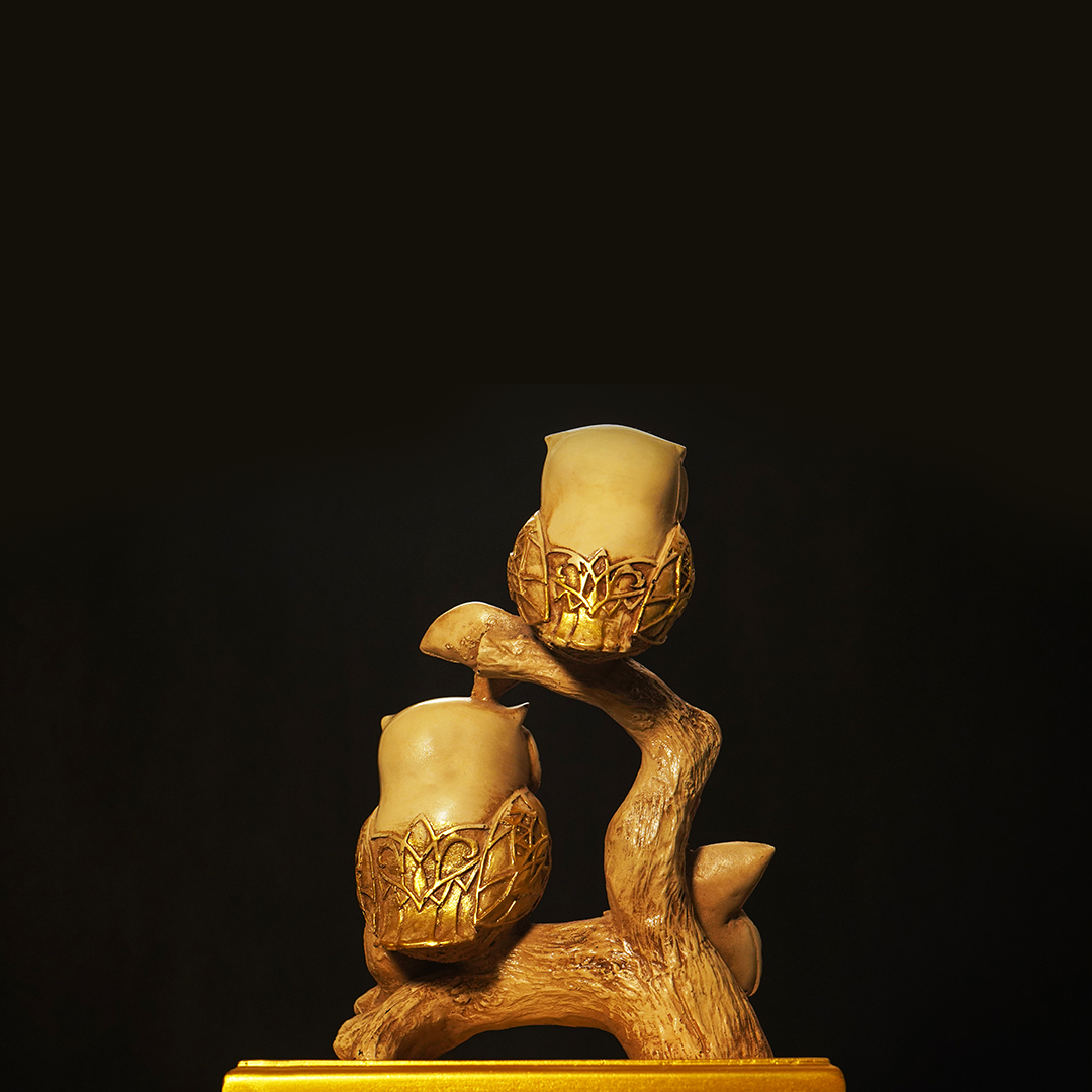 Rustic Owls Perched on a Branch(Attracts wisdom) - madsbox