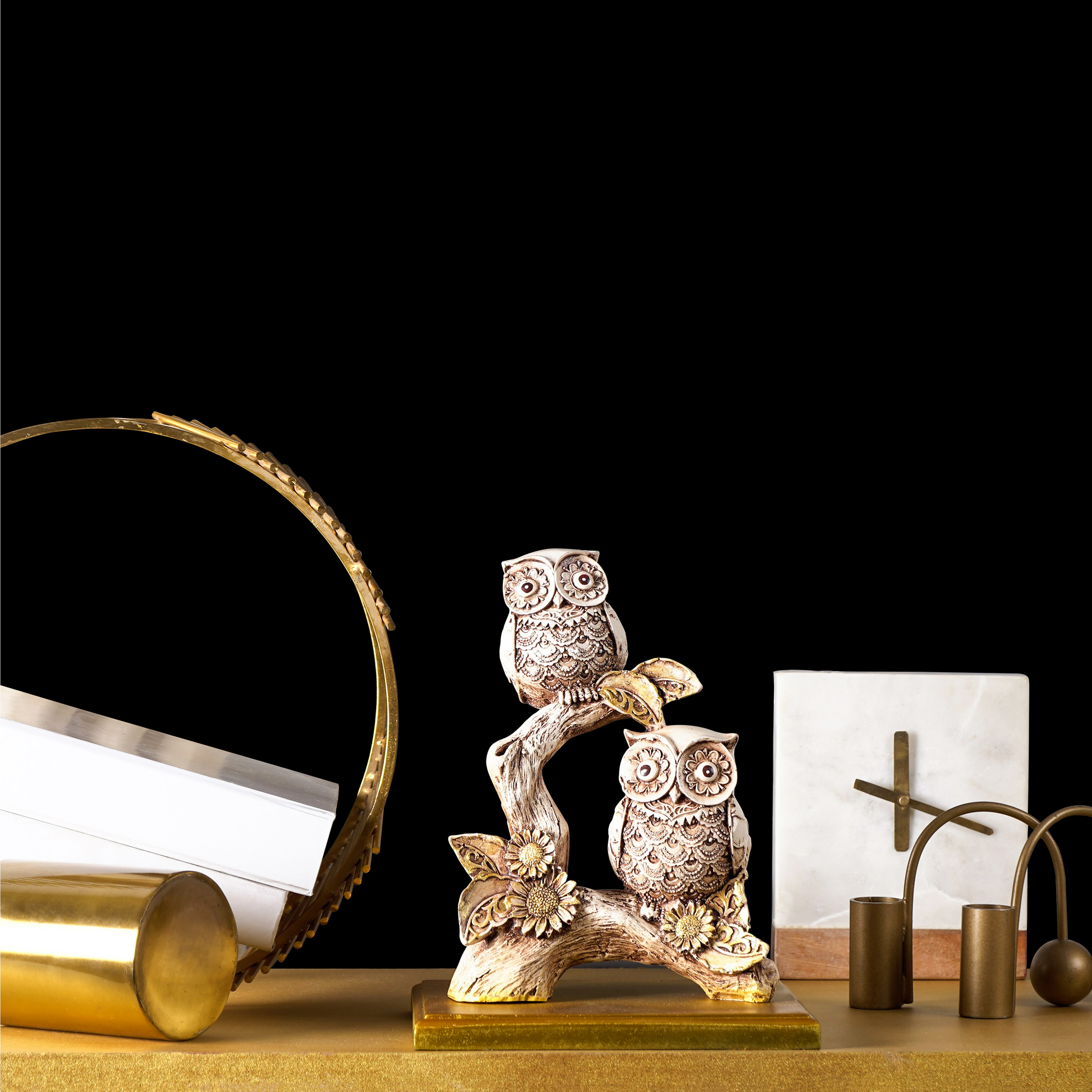 Rustic Owls Perched on a Branch(Attracts wisdom) - madsbox