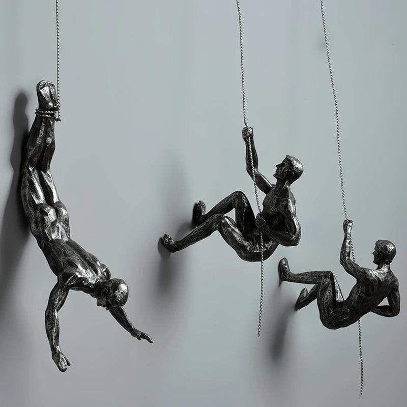 Rock Climbing Men Sculpture Wall Hanging - madsbox