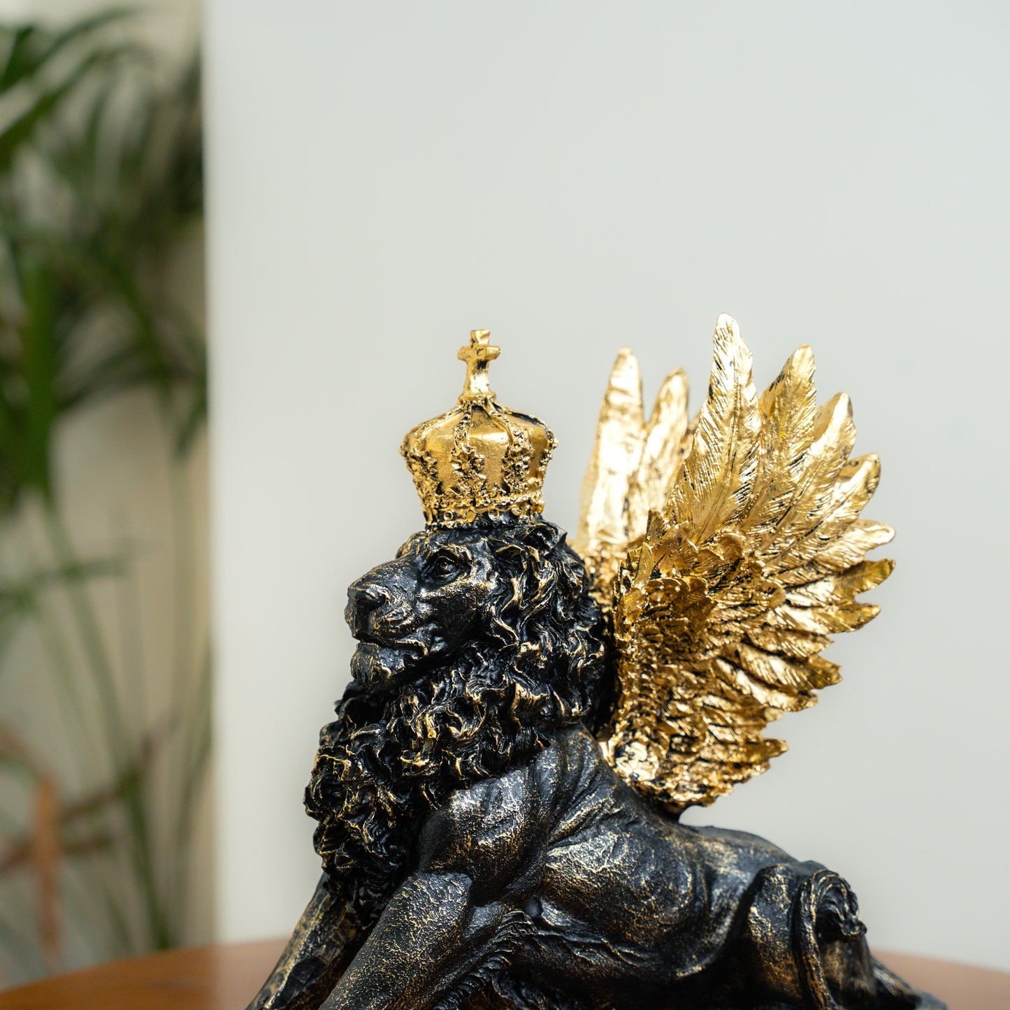 Powerful Winged Lion Statue