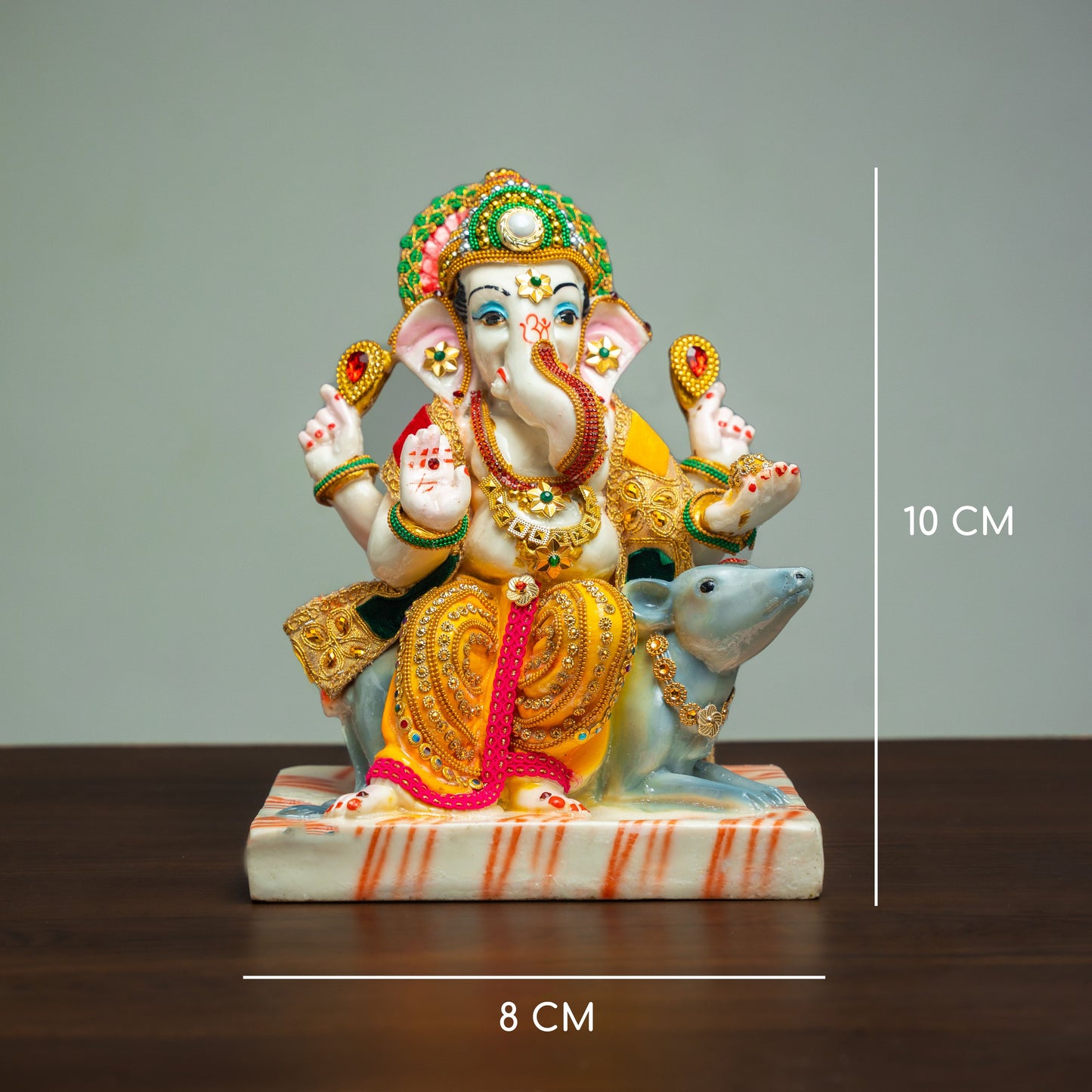 Marble Ganesha with Mooshak