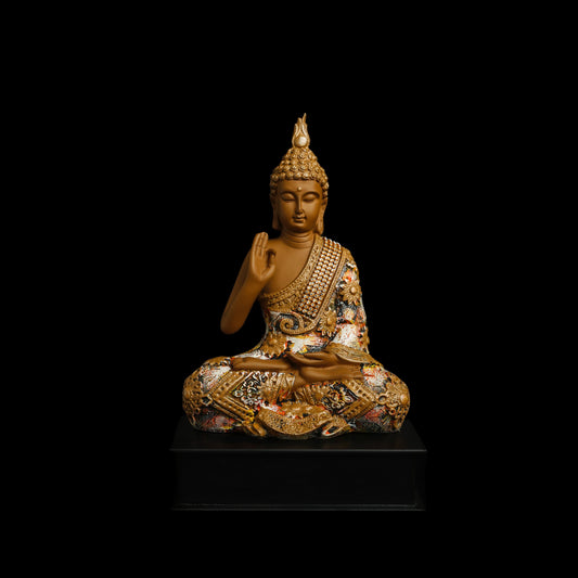 Blessing Buddha With Wooden Base